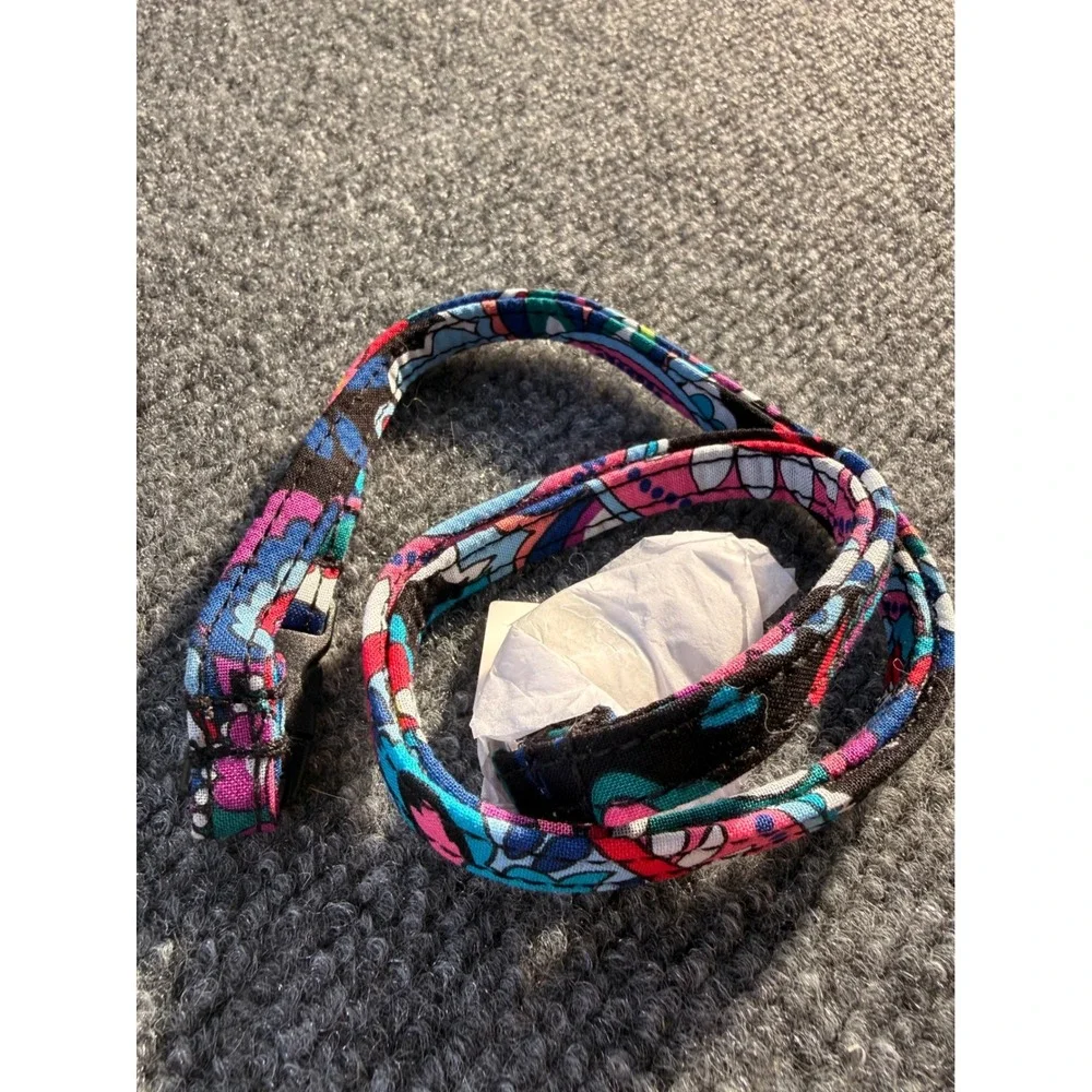 Vera Bradley Haymarket Paisley Lanyard ID Key Holder Quilted Cotton Multi Color